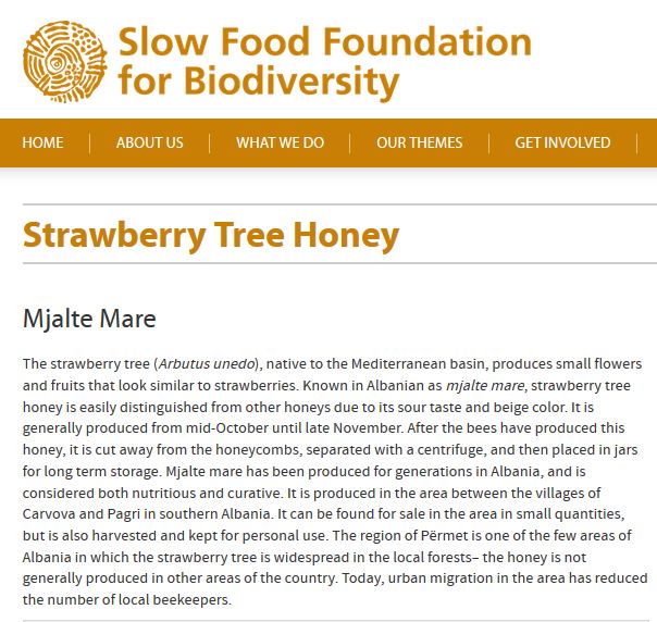 Screenshot der Webseite der Slow Food Foundation